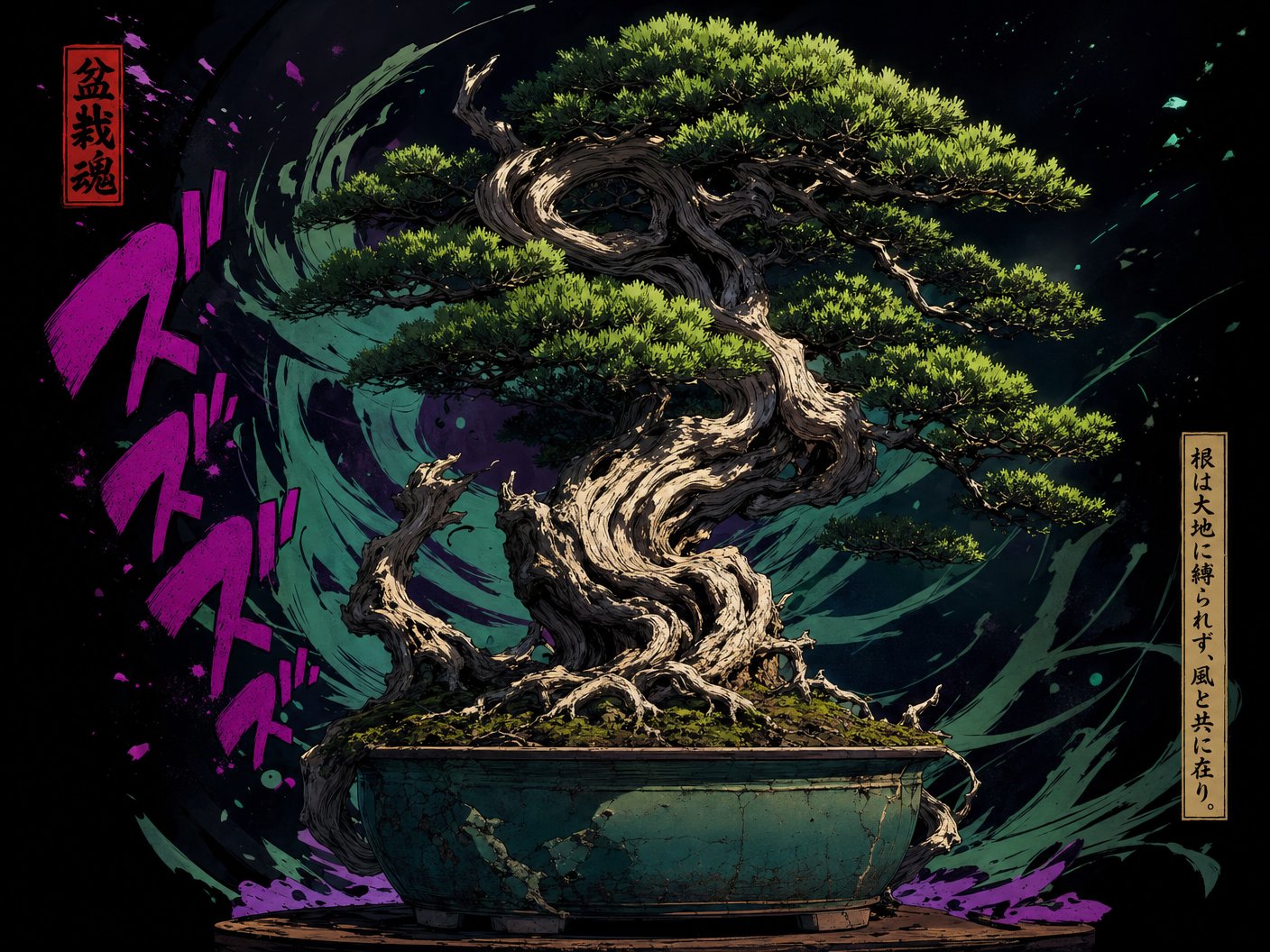 黑丝古树盆景植物视频